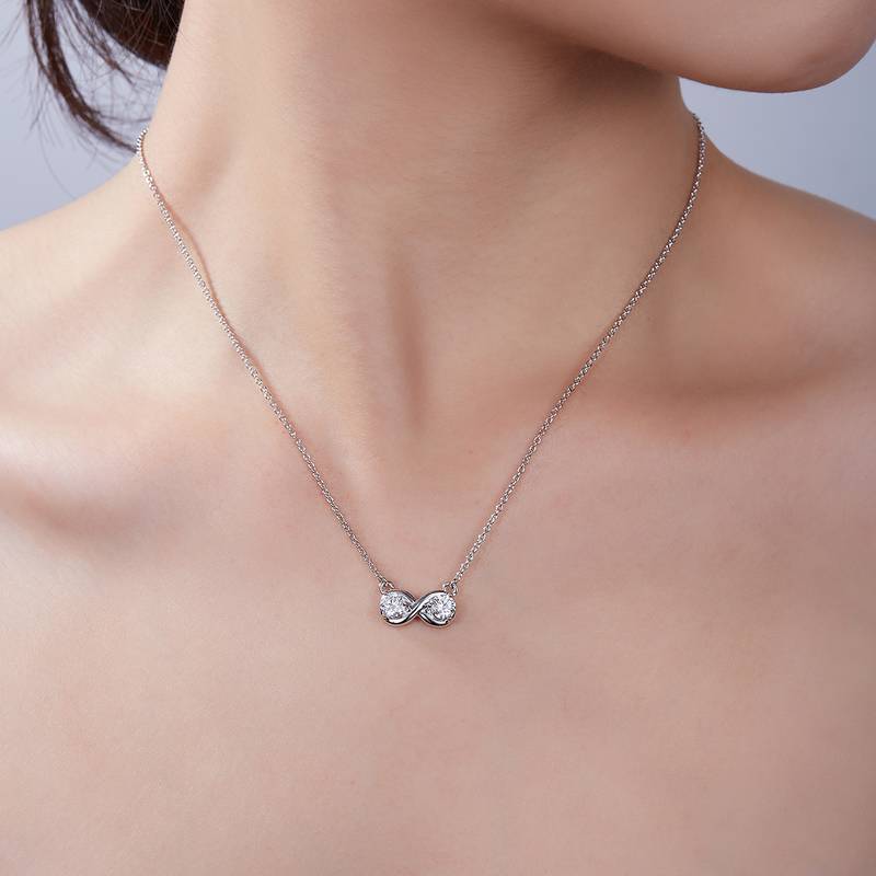 双环无限的爱PendantS925银Moissanite厘石D级1.0ct